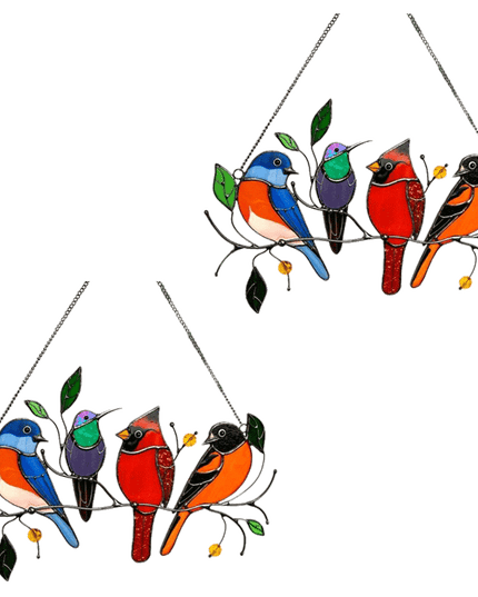 Birds Stained Glass Window Hangings - Libiyi