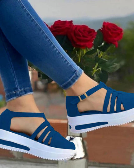 Women Sandals Casual Thick Bottom Comfortable Mid Heels Sandals - Libiyi