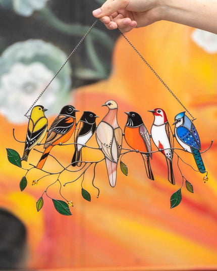 Birds Stained Glass Window Hangings - Libiyi