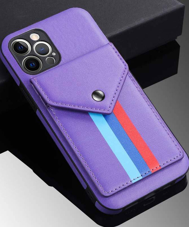 Lanyard Leather Wallet Card Holder Stand Phone Case For iPhone - Libiyi