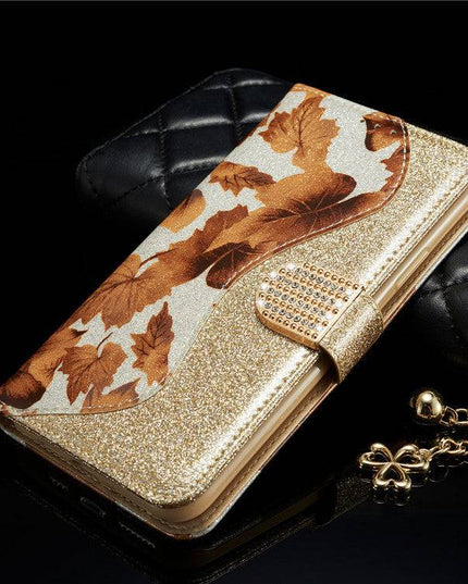 Leather Glitter Rhinestone Flip Case For Samsung - Libiyi