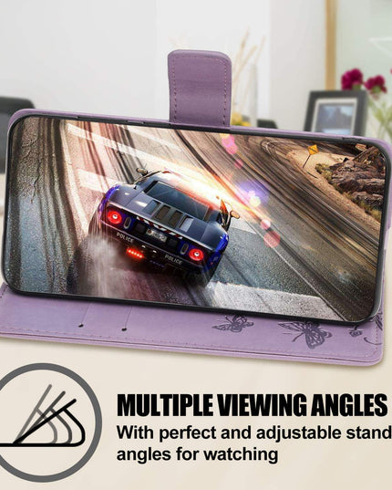 Imprint Butterfly Flower Leather Mobile Phone Case for iPhone - Libiyi