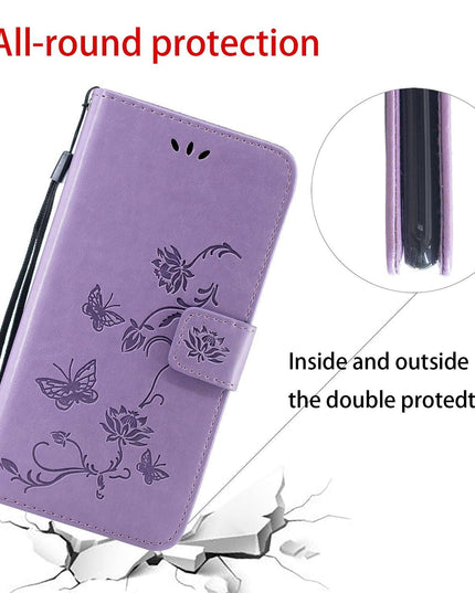 Imprint Butterfly Flower Leather Mobile Phone Case for Samsung S20 ultra - Libiyi