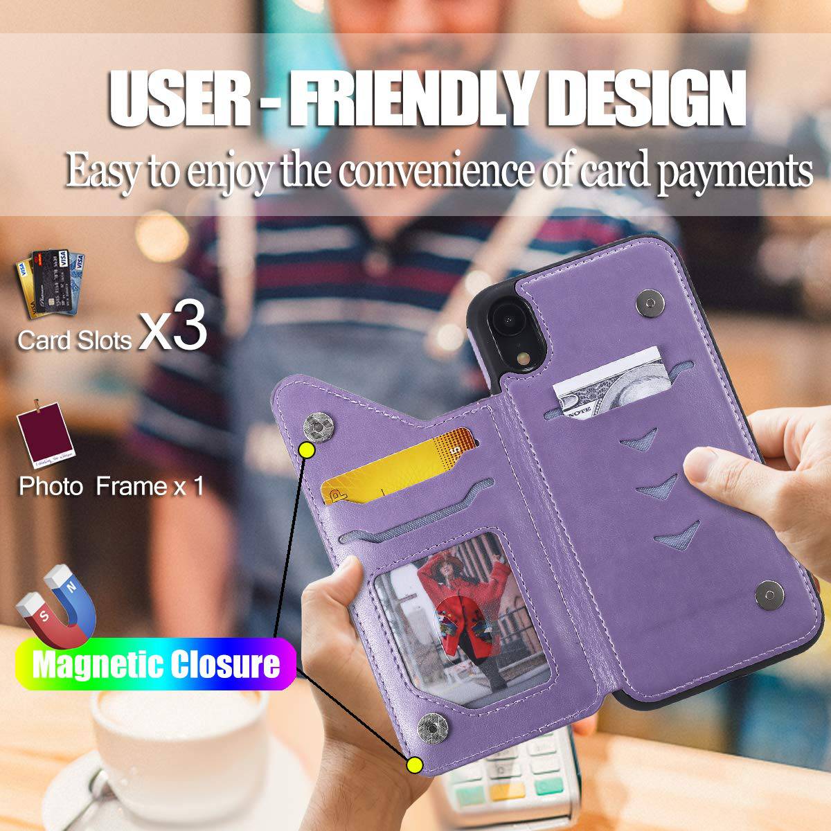 New Luxury Embossing Wallet Cover For iPhone XR-Fast Delivery - Libiyi