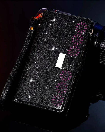 Glitter Sparkly Girly Bling Leather Flip Cover For Samsung S Series - Libiyi