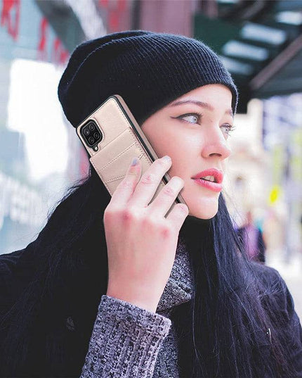 Dual Layer Lightweight Leather Wallet Case for Samsung Galaxy A12 - Libiyi