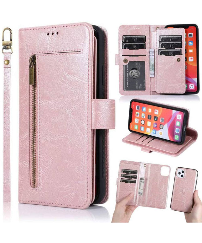 Detachable Flip Folio Zipper Purse Phone Case for iPhone 11 Series - Libiyi