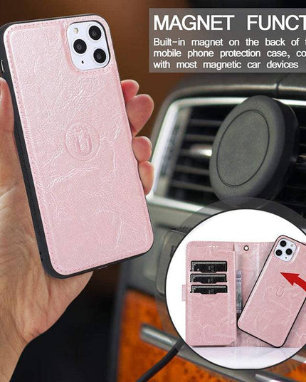 Detachable Flip Folio Zipper Purse Phone Case for iPhone 12 Series - Libiyi
