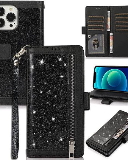 Bling Wallet Case with Wrist Strap for iPhone 13 Series - Libiyi