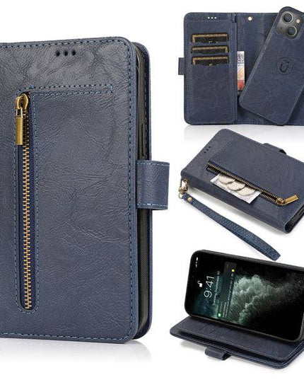 Detachable Flip Folio Zipper Purse Phone Case for iPhone 13 Series - Libiyi