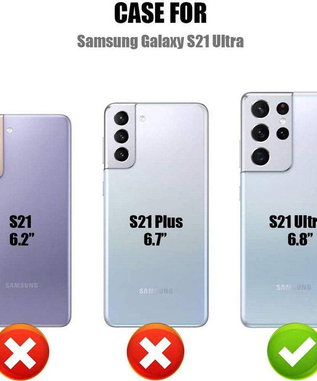 Dual Layer Lightweight Leather Wallet Case for Samsung Galaxy S21 Ultra - Libiyi