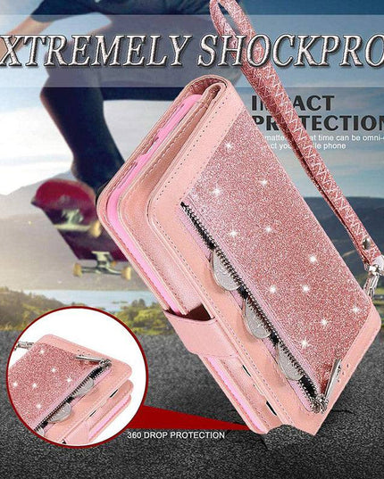 Bling Wallet Case with Wrist Strap for Samsung - Libiyi