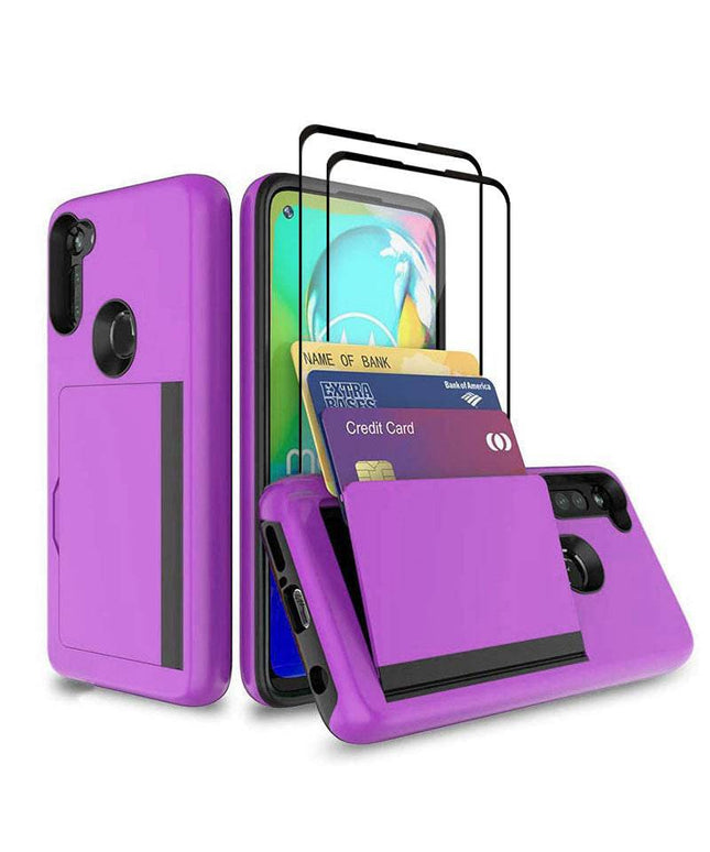 Armor Protective Card Holder Case for Samsung A11(US) With 2-Pack Screen Protectors - Libiyi