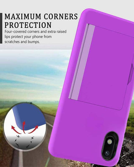 Armor Protective Card Holder Case for Samsung A10e With 2-PACK Screen Protectors - Libiyi