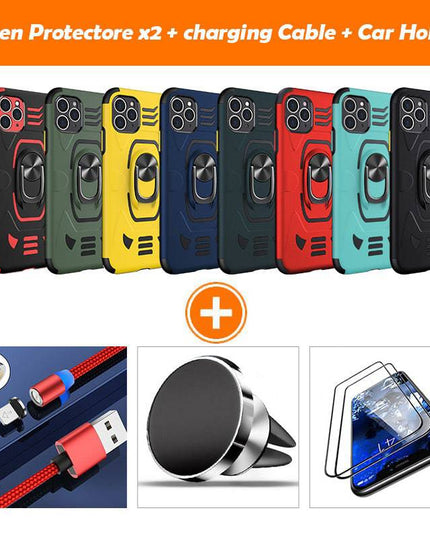 2022 Anti Fall Rugged Shield Ring Bracket Phone case For iPhone 12 Series - Libiyi