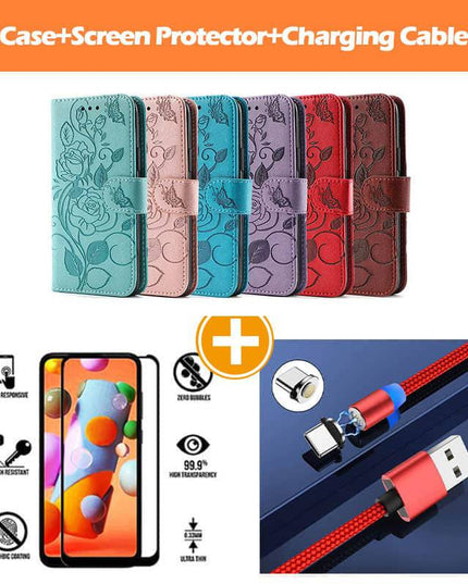 3D Embossed Rose Wallet Case For Google Pixel 6 - Libiyi