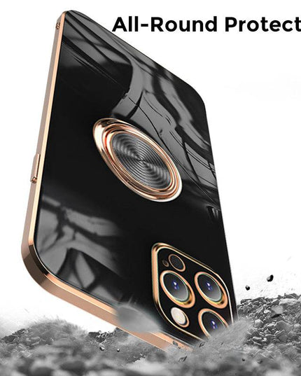 Shiny Plating Built-in Finger Ring Case For iPhone 12 Series - Libiyi