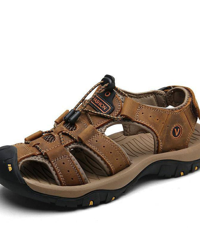 Libiyi Men's Outdoor Leather Toe Cap Sandals - Libiyi