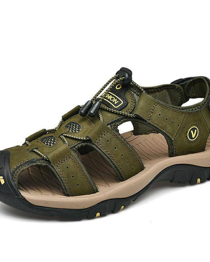 Libiyi Men's Outdoor Leather Toe Cap Sandals - Libiyi